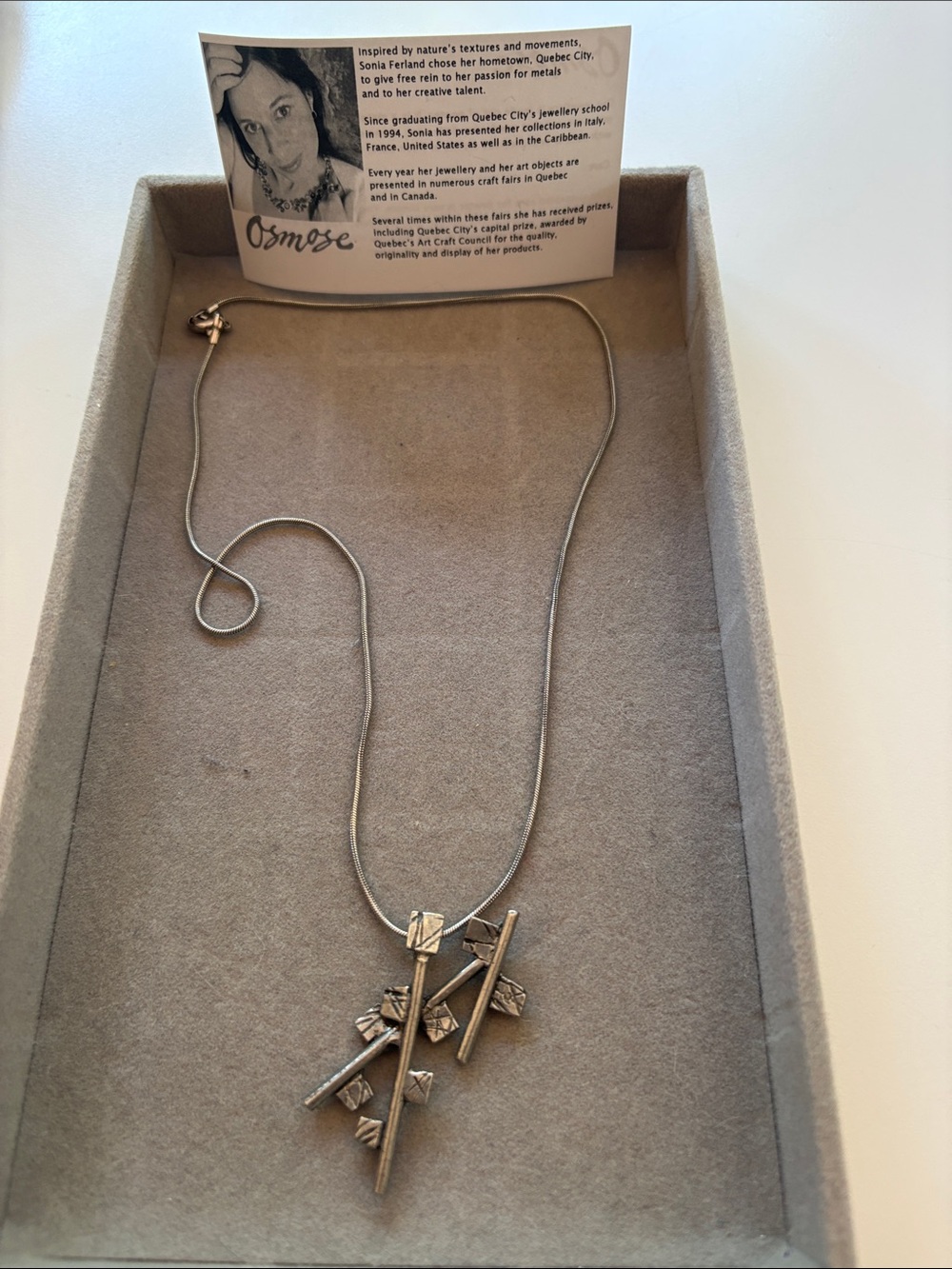Osmose Silver Abstract Branch Pendant Necklace